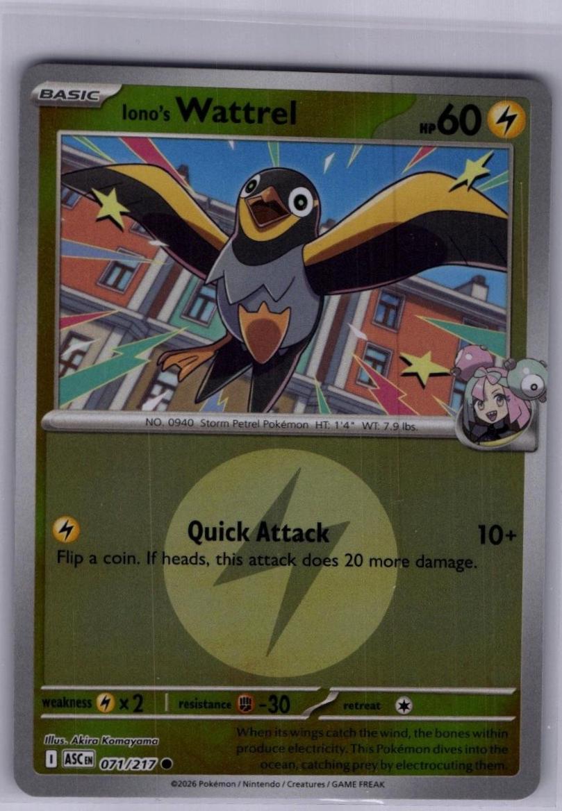 Ascended Heroes Iono's Wattrel [Energy] Pokémon card